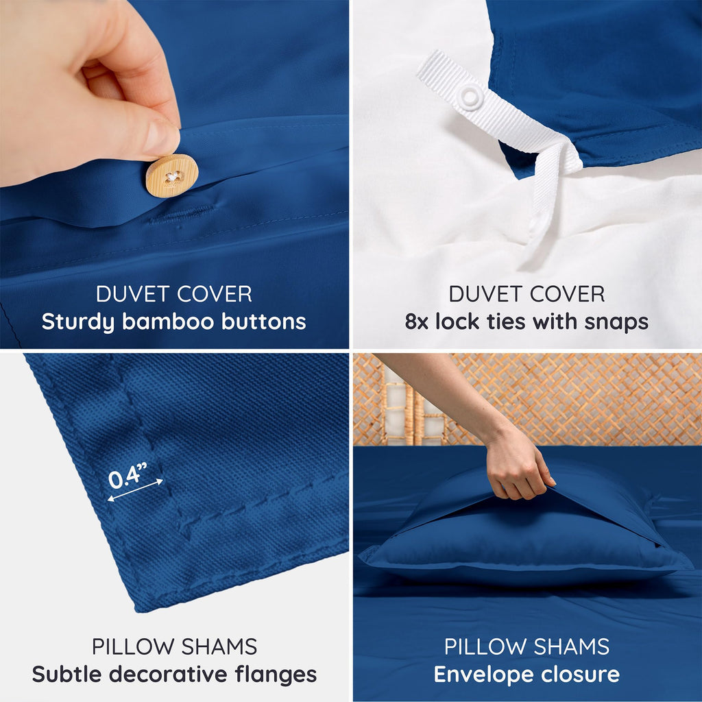 100% Viscose Derived from Bamboo Duvet Cover King Size, 3 pcs Set