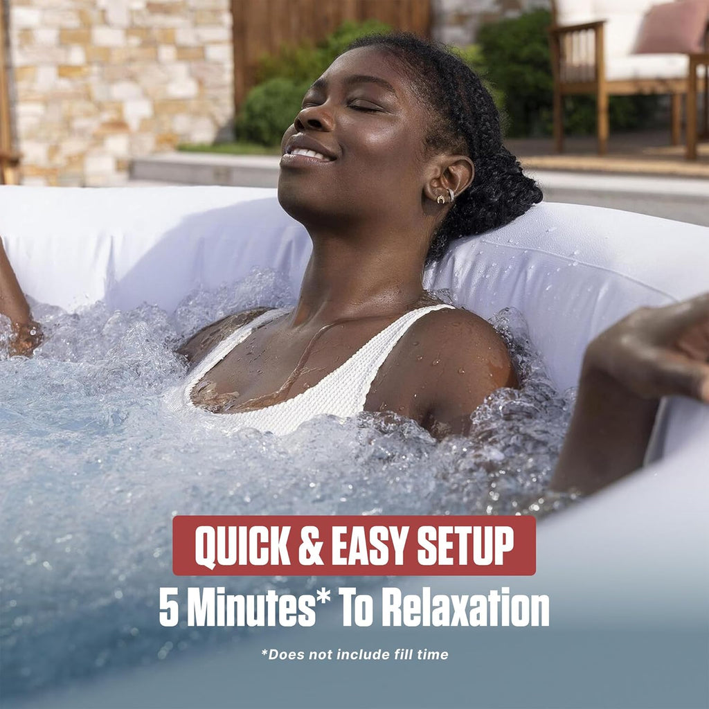 SaluSpa Miami Energy-Efficient AirJet 2-4 Person Inflatable Hot Tub | Smart Portable Outdoor Spa with Built-in