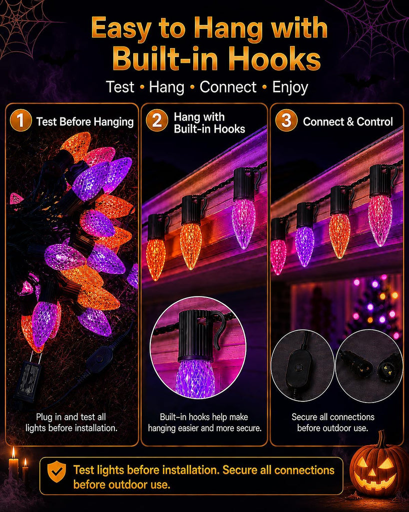 118FT 150 LED Smart C9 Christmas Lights Outdoor, RGB, App Controlled