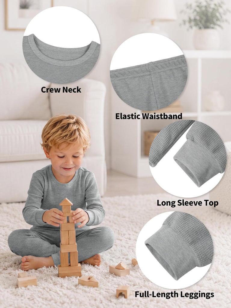 3 Set Thermal Underwear for Kids Toddler Long Johns Base Layer