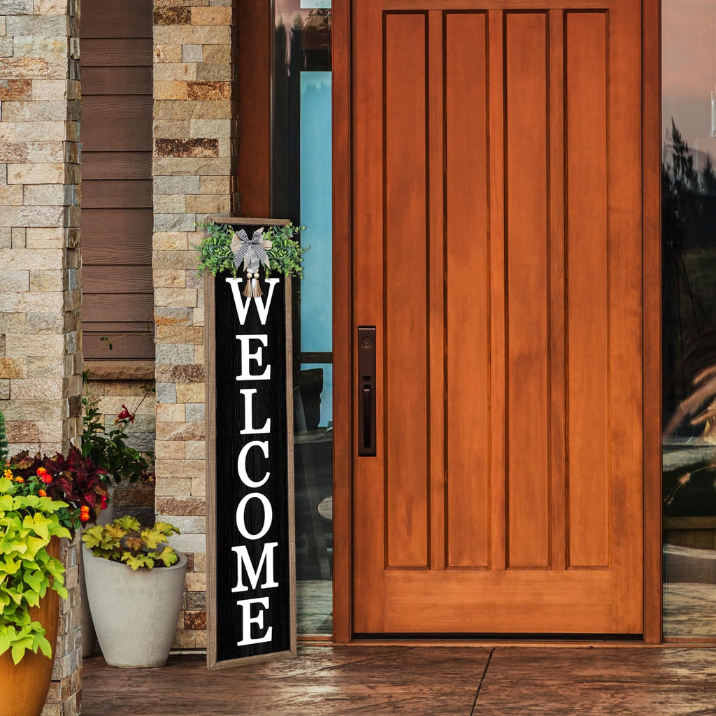 Outdoor Welcome Sign, 45"×9", Wood