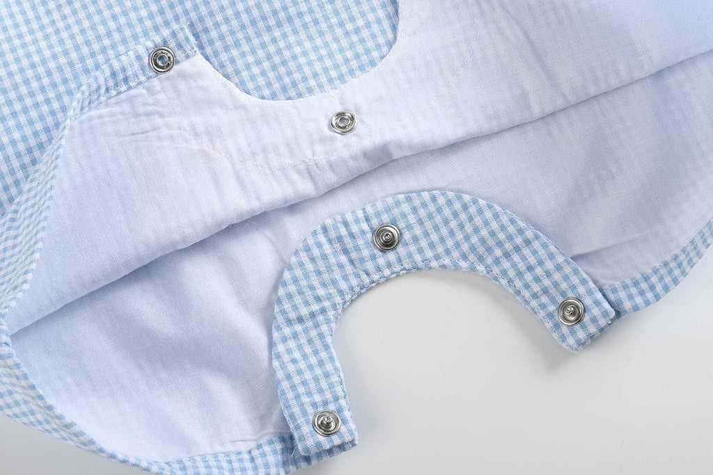 Baby Boys Bunny Smocked Shortalls, Cotton Jon Jon Romper - Spring Summer Toddler One Piece Outfit with Snaps Gift