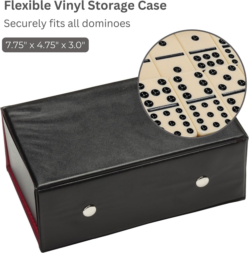 Double Twelve Dominoes Set - 91 Dominoes in Retro Travel Case - Set of 91