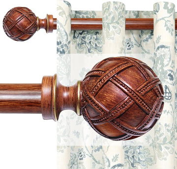 1" Single Curtain Rod, Weathered White, Fits 28-48"