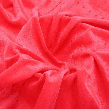 5Yard x 63Inch Wide Velvet Fabric by the Yard, Rose Red