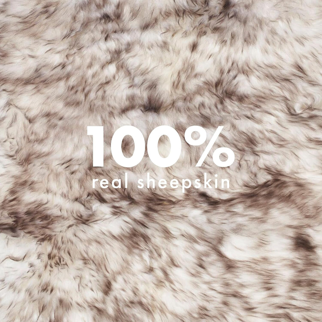 Sheepskin Fur Rug Long Hair, Snow Peak