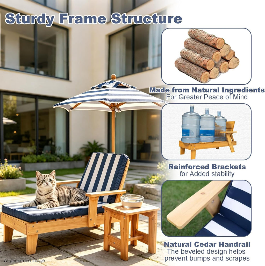 Dog Lounge Chair with Canopy & Removable Cushion for Pets