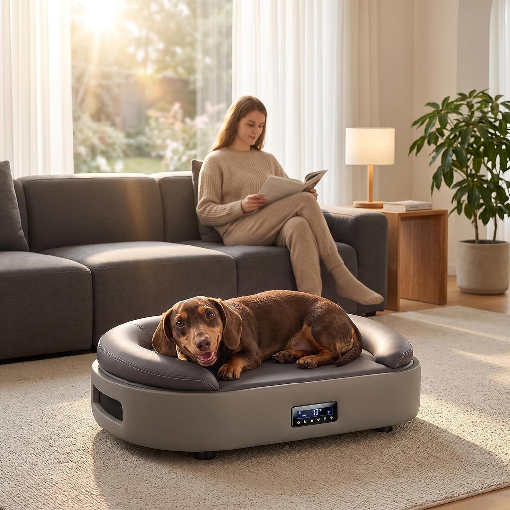 Heated Cooling Dog Bed for Medium Dogs, Comfort Summer Winter Dog Cat Sofa