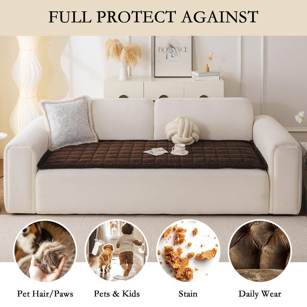 Couch Covers for Dogs, Washable Sofa Cover for Pets, Chocolate