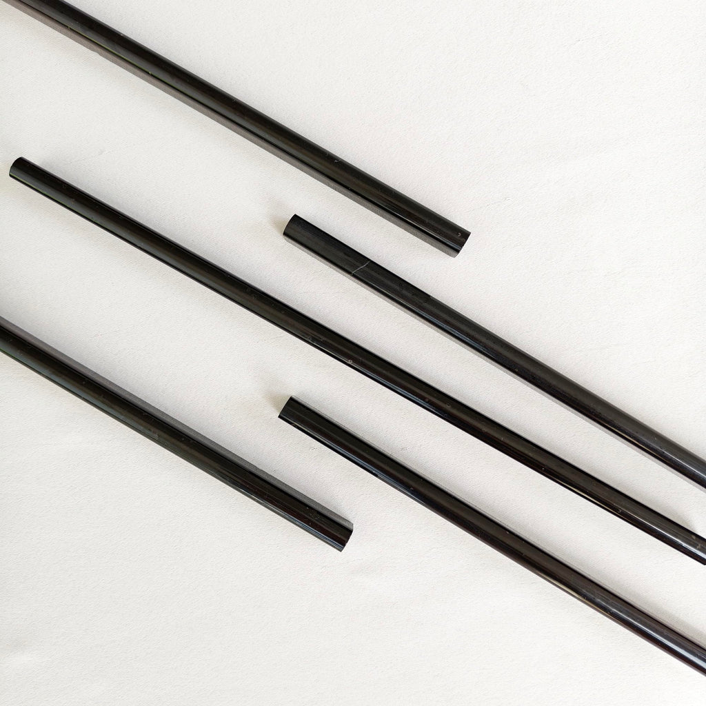 Black Marble Pencil Tile, 10 Pack 0.39in x 12in Marble Tile Edge Trim Polished Backsplash, Bathroom and Shower Walls