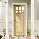 Entry Door, 30" x 80", 6-Panel Clear Glass Front Door, Solid Wood & MDF Exterior Doors, Waterproof Primed, Easy DIY