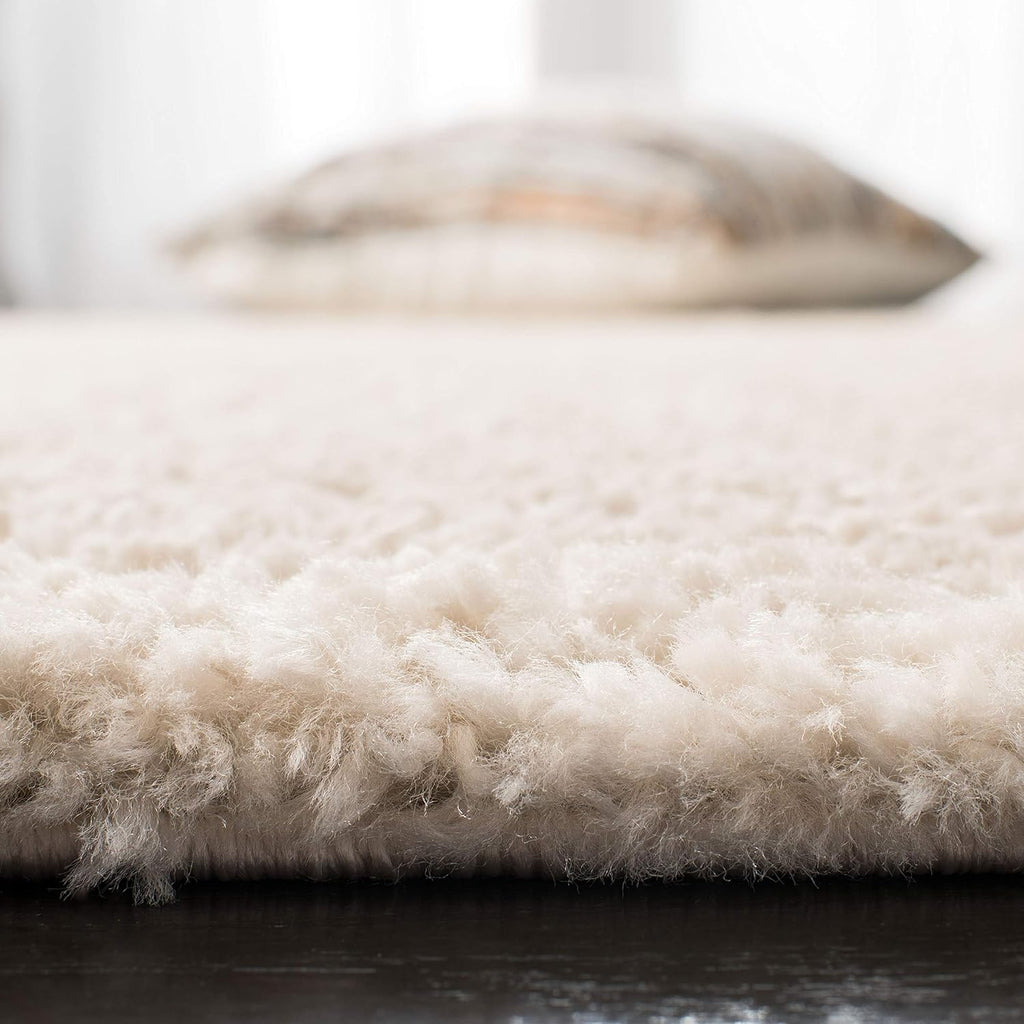 August Shag X-Large Area Rug - 12' x 15', Beige, Solid Design, Non-Shedding & Easy Care, 1.2-inch Thick
