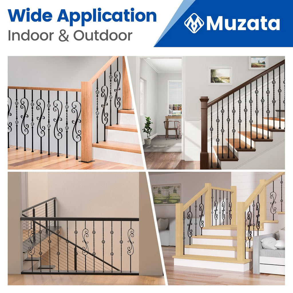10 Pack 44" Double Basket Hollow Iron Baluster WT05