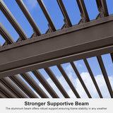 Outdoor 12' × 14' Louvered Pergola with Screens Patio Adjustable Aluminum Canopy Retractable Metal Roof for Deck