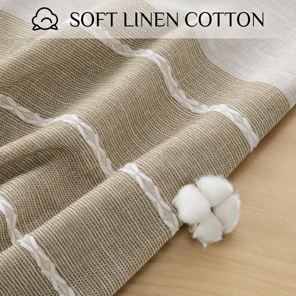 Fall Linen Square Tablecloth with Tassel, 55 x 55 Inch