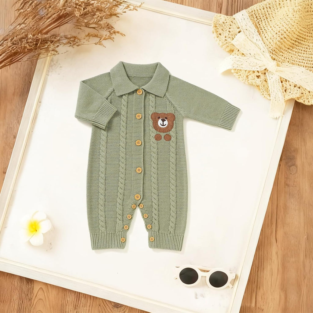 Knit Baby Sweater Romper, Newborn Boys and Girls Outfit