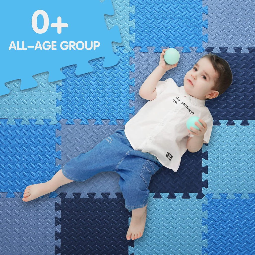 16 Tiles Foam Play Mat, Soft & Safe EVA Foam Mats for Floor, Square Play Mat, Kids Foam Puzzle Floor Mat, 47x47 Play