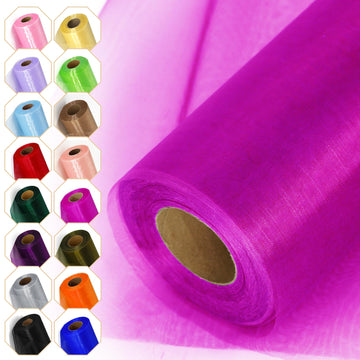 Organza Tulle Fabric Roll 12" X 50 Yards (Magenta)