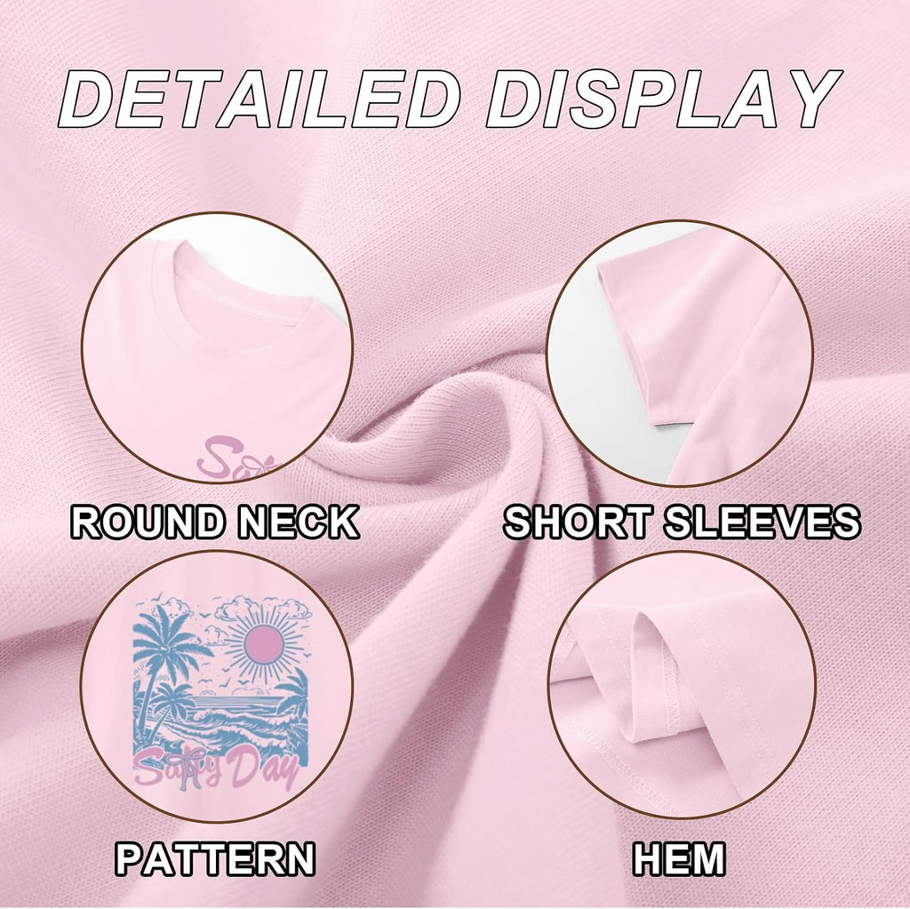 Beach Graphic Shirts for Teens Cute Hawaiian Shirts for Teen Girls Summer Tropical Salty Beachy Aesthetic Tee Tops