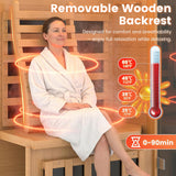Infrared Sauna,1 Person Red Light Sanua with for Home,950w/110v Full Spectrum Indoor Dry Sauna, Carbon, Heater Panels