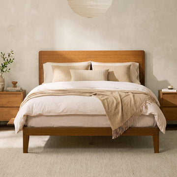 Bamboo Japanese Joinery Bed Frame with Headboard