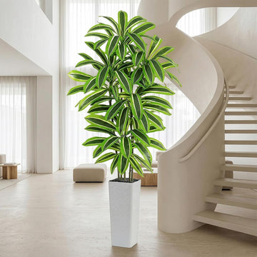 Yellow Dracaena Tree 7FT, Tall Fake Plants Indoor