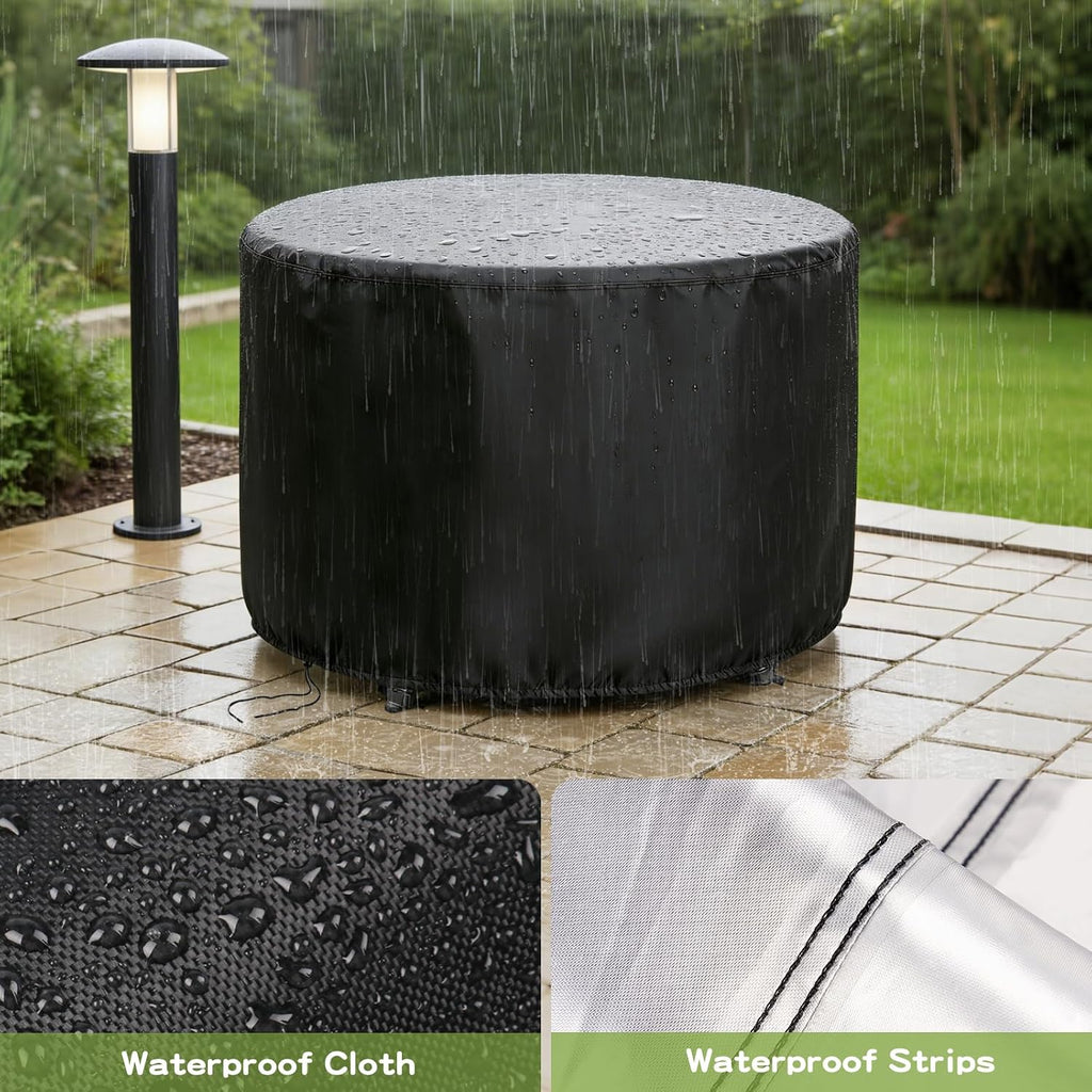 Round Patio Bar Height Table and Chair Cover for 90 Inch Patio Table | Waterproof Outdoor Round Tall High Patio Table