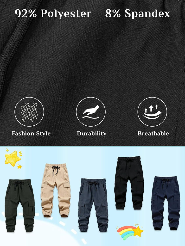 Toddler Boy Pants Joggers Sweatpants for Baby Boys Soft Casual Cargo Pants with Drawstring