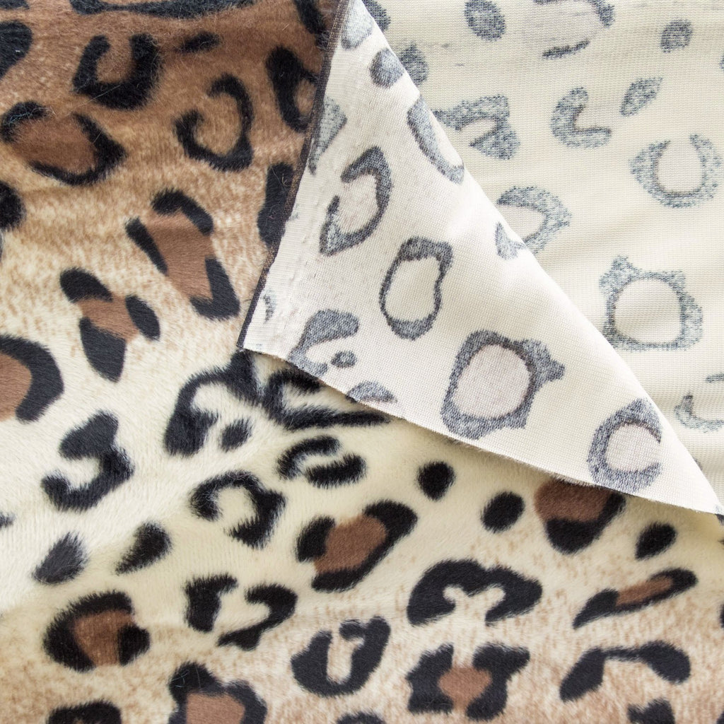 Velboa Wave Print Leopard 60 Inch Fabric by The Yard (Brown)