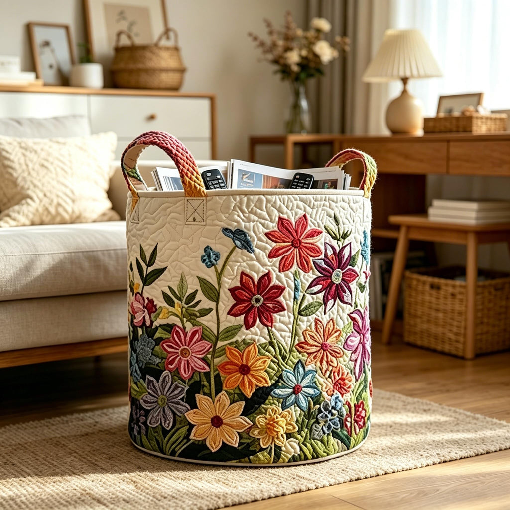 Handles Collapsible Storage Hamper 3D Embossed