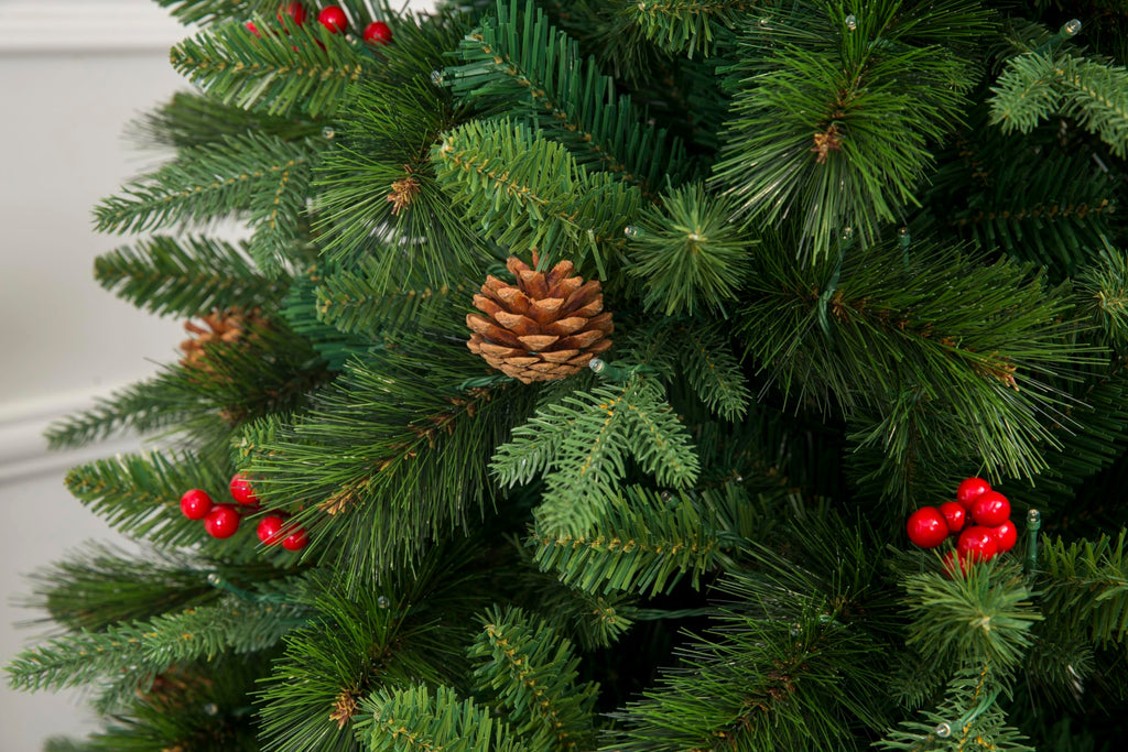 Stuff 7ft Realistic Scotch Pine Christmas Tree Prelit with Warm White LED Lights (7ft)