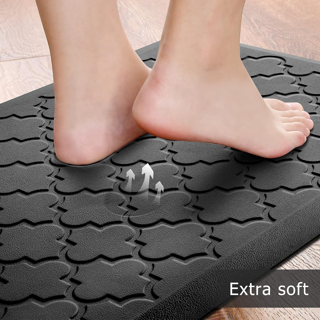 Kitchen Mat 2 PCS Cushioned Anti-Fatigue Floor Mat Standing Mat | 0.47" Thick Cushioned Memory Foam, Water Resistant