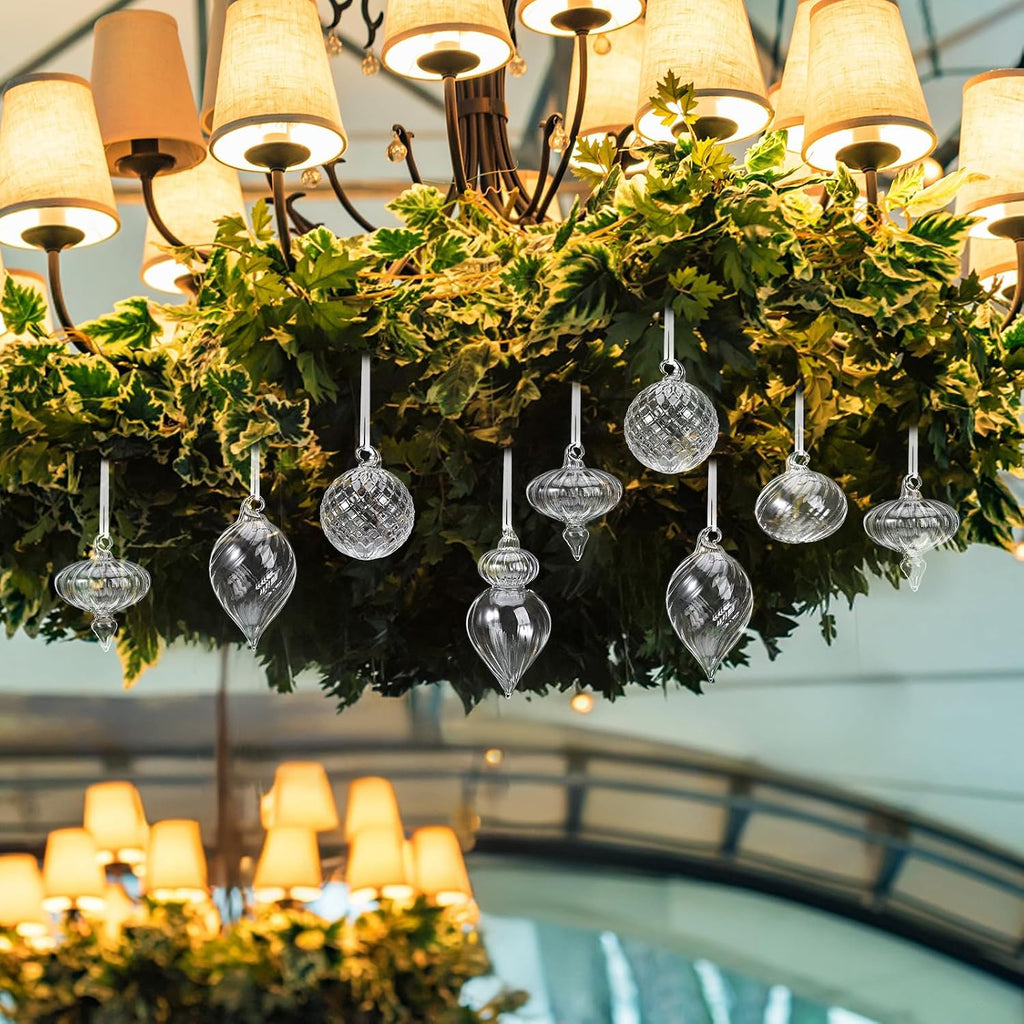 14pcs Vintage Christmas Ornaments Retro Glass Balls, Clear