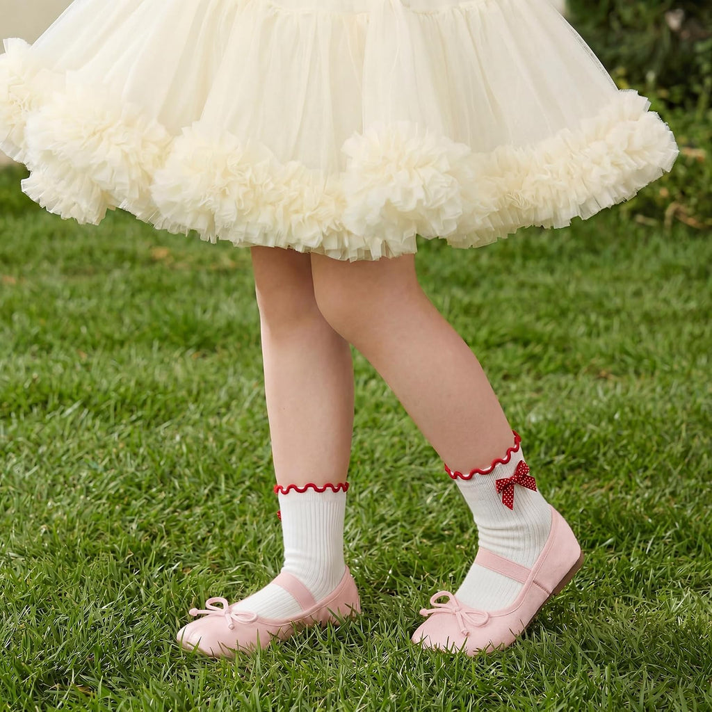 Girls Socks Cotton Ruffle Athletic Ankle Sock 3/4/5 Pairs for Kids