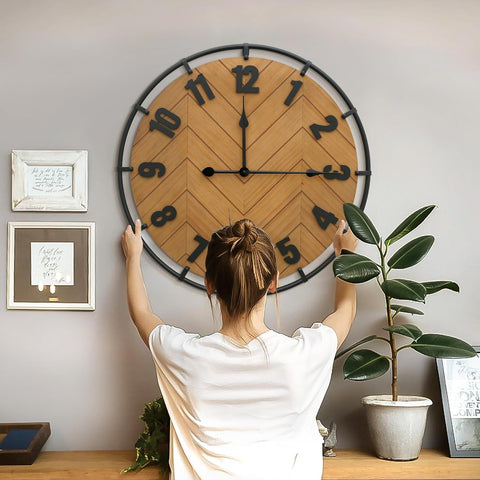 Micasso 27 Inch Large Farmhouse Wall Clock