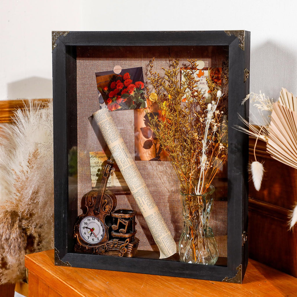 4.7" Extra Deep Shadow Box Frame Display Case, Black, 16x20 Inch
