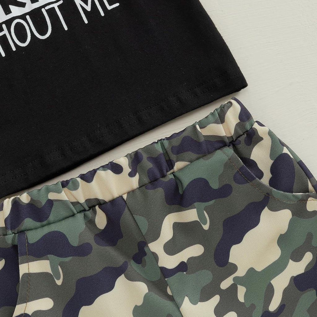 Toddler Baby Boy Summer Clothes Tops Camouflage Shorts 2Pcs Outfits