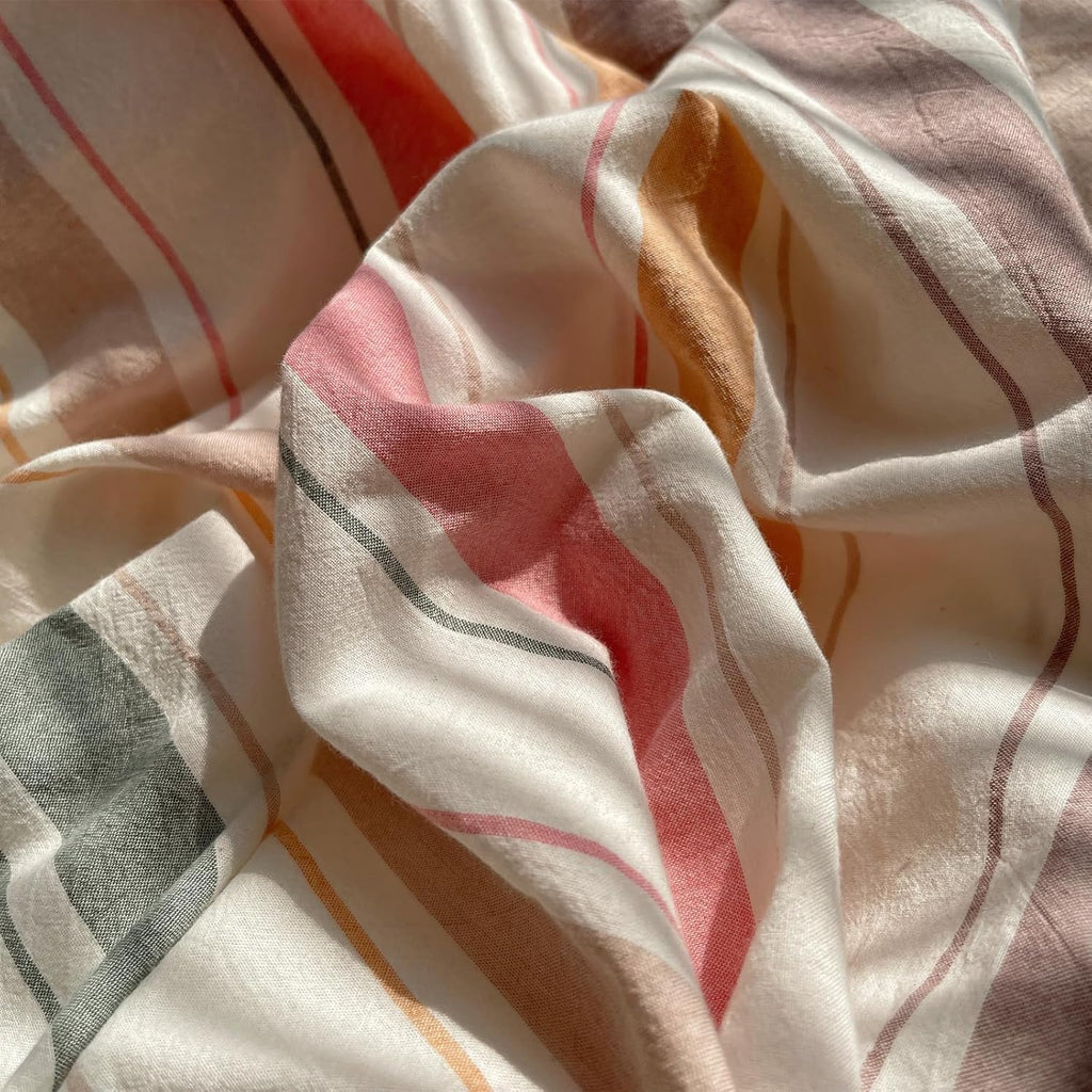 Twin XL Comforter Set Boho Geometric Striped Pattern Comforters Fluffy Bedding Comforter Sets 3 Piece Hotel Quilted