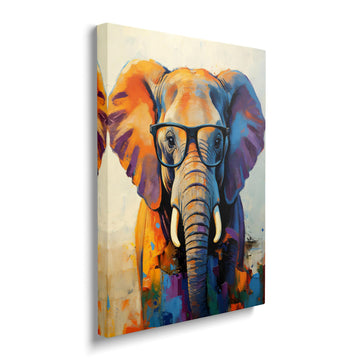 Colorful Elephant Canvas Wall Art Funny Painting Wall Decor Artwork 16"x20"