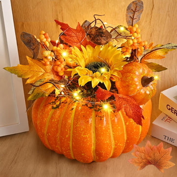Fall Decor, Fall Centerpieces for Tables, Fake Pumpkin Decorations, Artificial Pumpkins for Decorating, Faux Fall - Set of 50