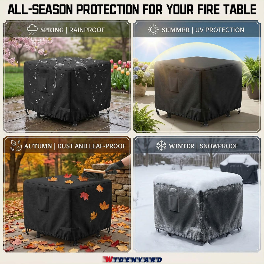 Square Fire Pit Table Cover 32x32x25 inch, Heavy Duty, Waterproof