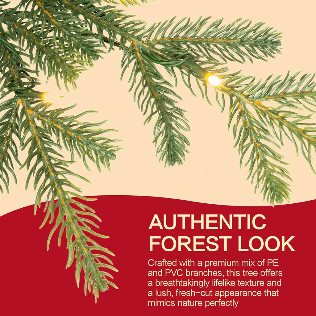 Pre-Lit Aspen Fir Artificial Christmas Tree, Pencil Xmas Tree