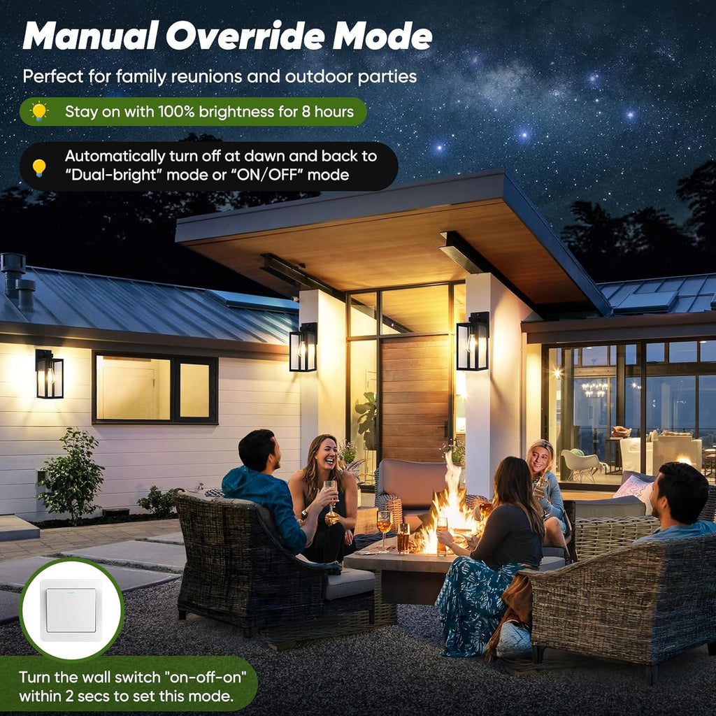 13" Upgraded Motion Sensor Outdoor Wall Lights, 2-Pack Dusk to Dawn Porch Light Outdoor Wall Sconce Lanterns