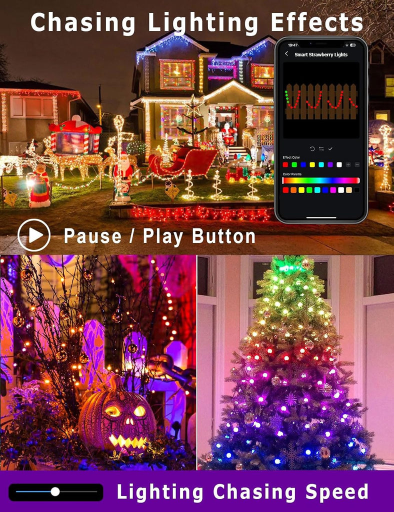 Smart RGB C9 Christmas Lights Outdoor 79FT, Color Changing String Lights