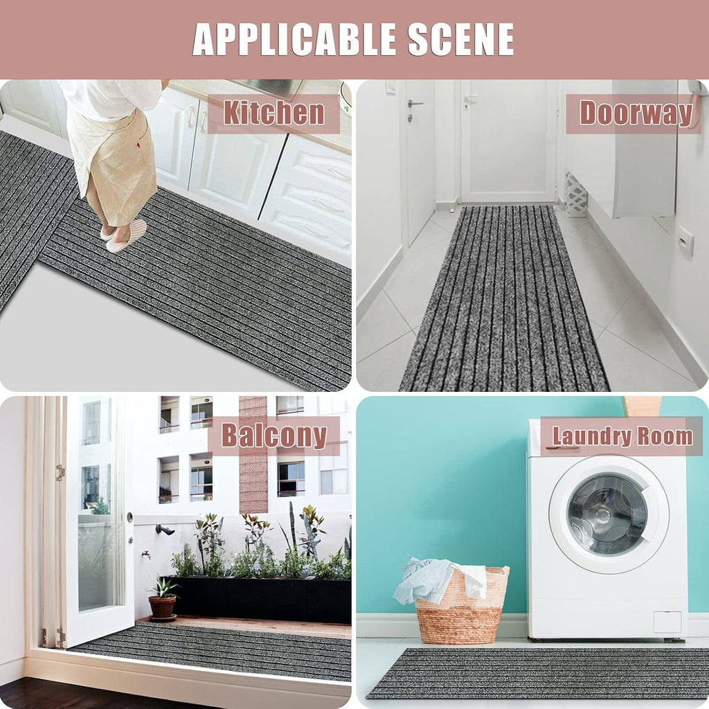 Runner Rug 2 ft x 6 ft Indoor/Outdoor Low Profile, Hallway, Kitchen, Patio, Deck Area, RV, Entryway, Garage, with