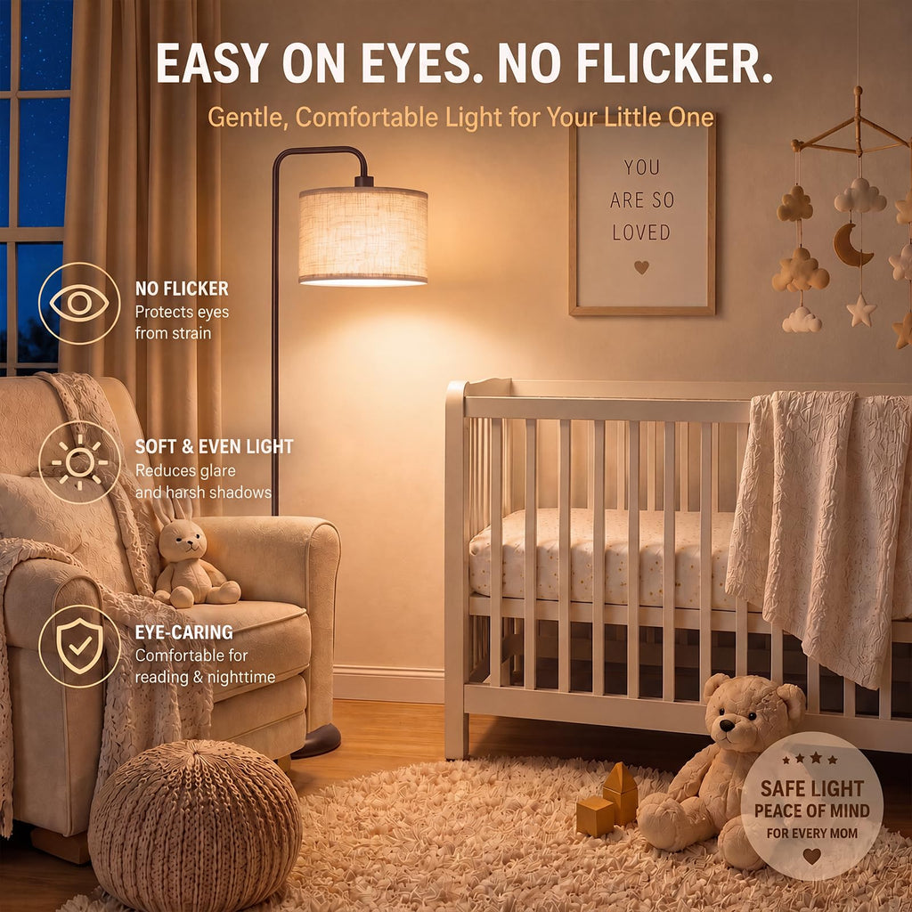 Floor Lamp, Black Brown Floor Lamp with 3 CCT Bulb
