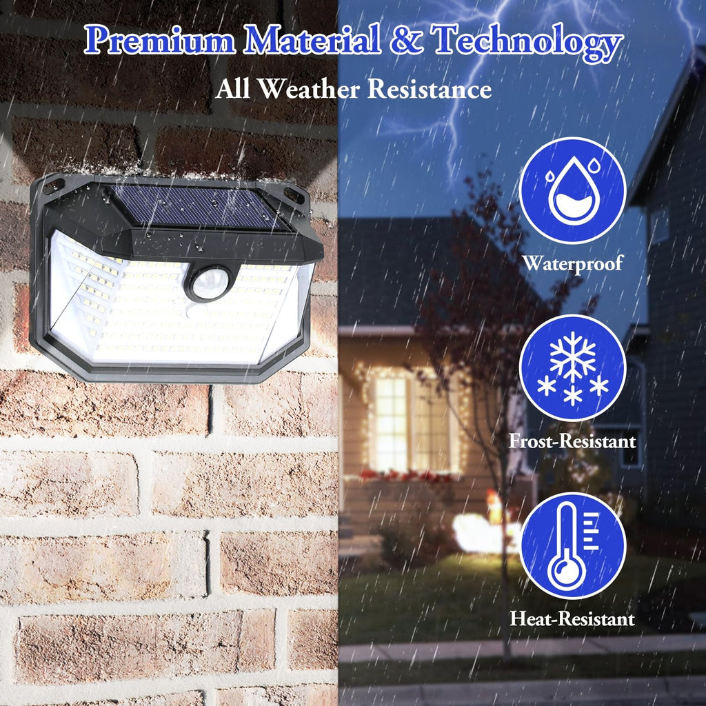 Solar Outdoor Lights, 8-Pack Super Bright 178 LEDs Motion Sensor Wall Light with 270° Wide Angle & 3 Modes