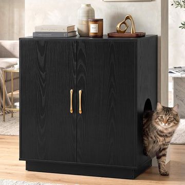 30.9'' Litter Box Enclosure Furniture- Hidden Storage