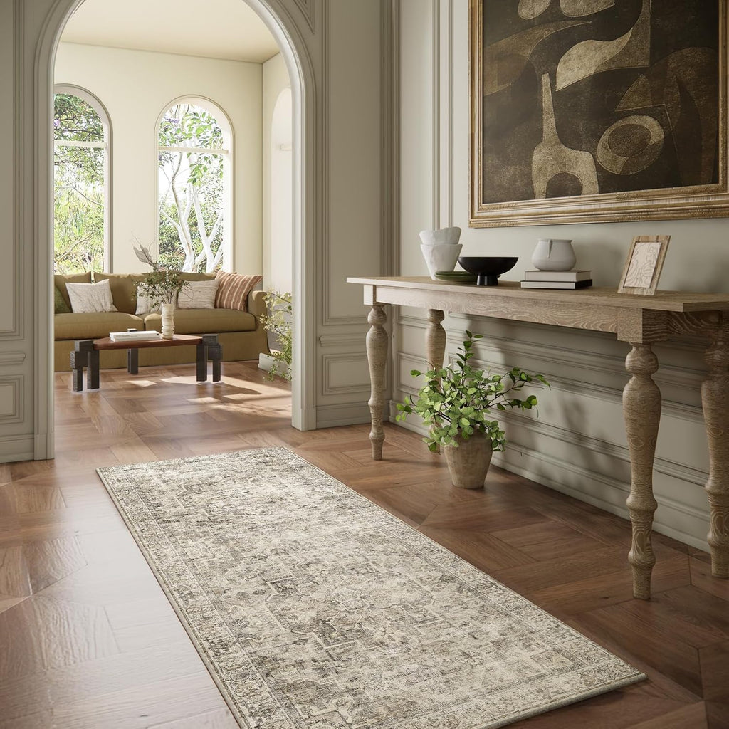 Machine Washable Kitchen Runner Rugs: 2'x6' Hallway Rug Non Slip Low Pile Stain Resistant Soft Carpet Runners s