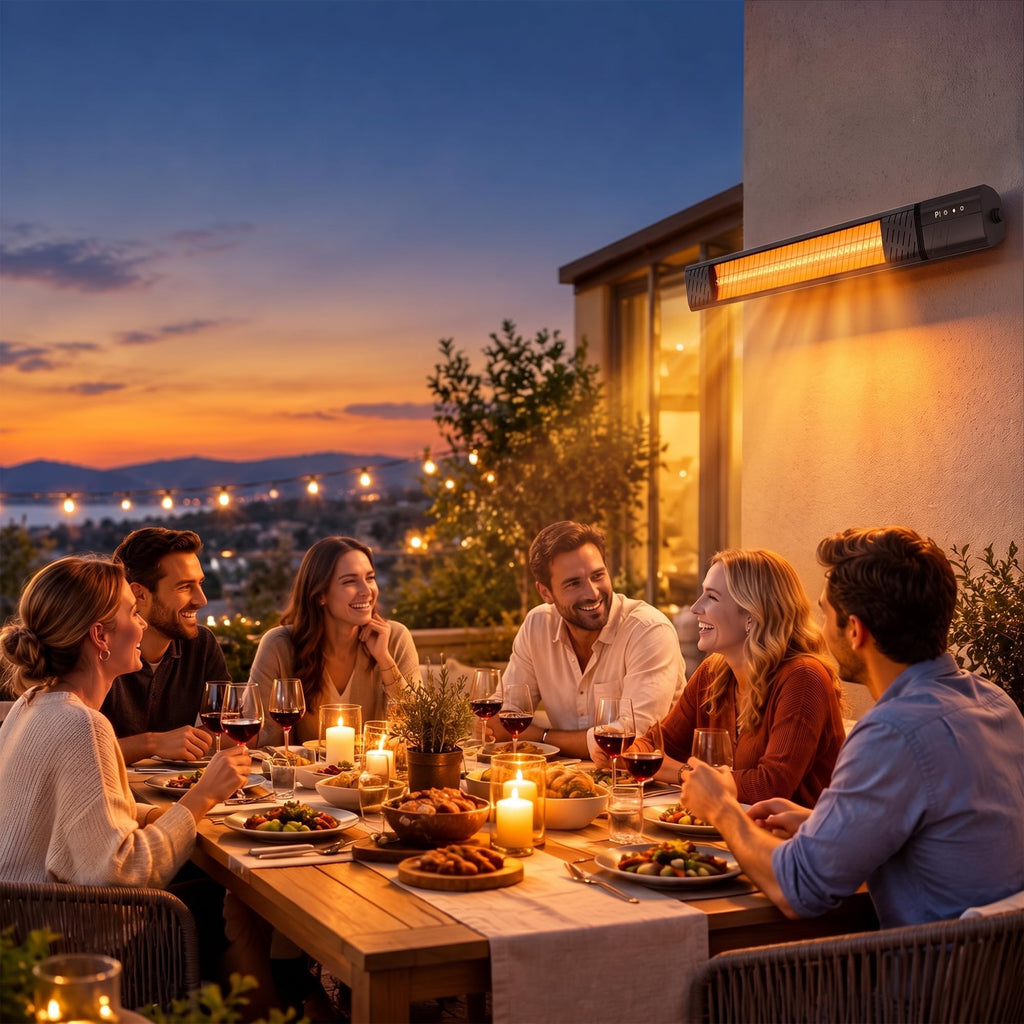 Wall Mounted Patio Heater Infrared, 1500W Outdoor Electric Heater